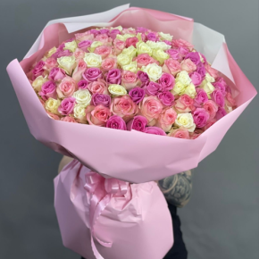 Букет из 151 кенийской розы микс (40 см) в Пересвете