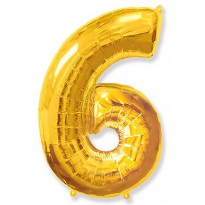 Шар гелиевый цифра 6 (40х102 см) в Пересвете