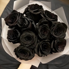 Букет "Черная королева" из 11 черных роз Эквадор (60 см) в Пересвете