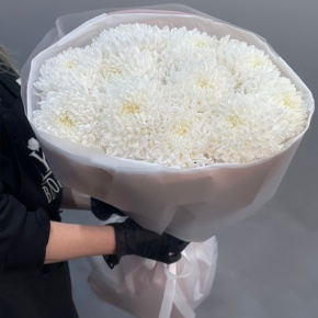 Букет из 11 белых хризантем  в Пересвете