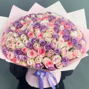 Букет из 101 розы нежный микс (40 см) в Пересвете