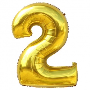 Шар гелиевый цифра 2 (40х102 см) в Пересвете