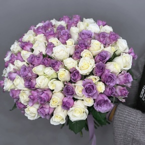 Букет "Фиолетовый микс" из 101 розы (40 см) в Пересвете