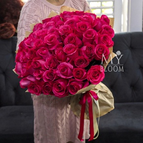 Букет 51 роза Эквадор Пинк Флоид (60 см) в Пересвете