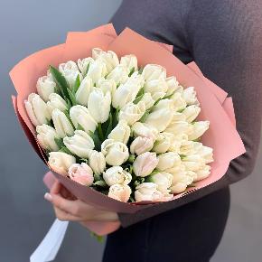 Букет из 49 белых тюльпанов в Пересвете