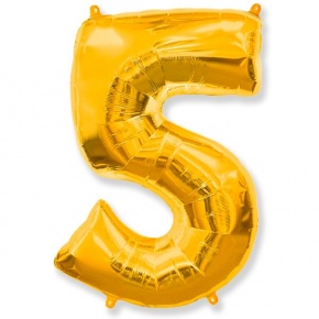 Шар гелиевый цифра 5 (40х102 см) в Пересвете