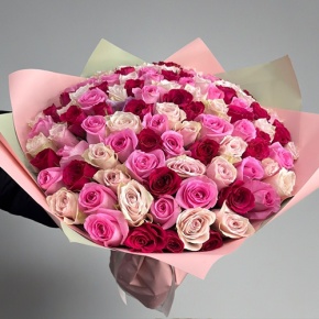Букет "Ода любви" из 101 розы микс (40 см) в Пересвете