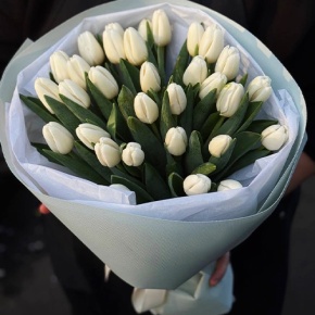 Букет из 31 белого тюльпана в Пересвете