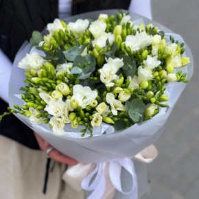 Букет из 51 белой фрезии в Пересвете