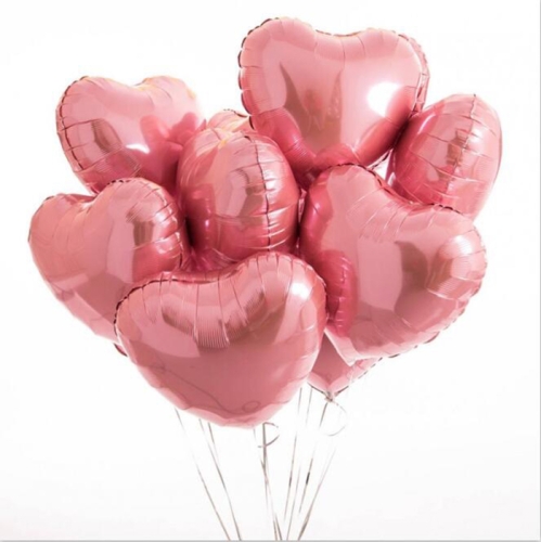 Сердце розовое фольгированный шар с гелием (45 см) в Пересвете