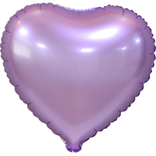 Сердце сиреневое фольгированный шар с гелием (45 см) в Пересвете