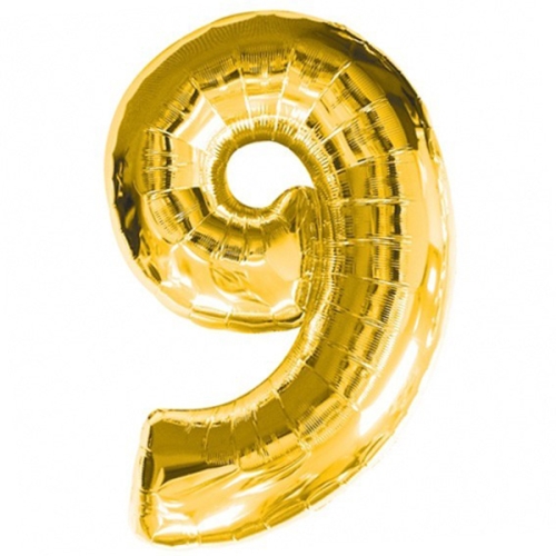 Шар гелиевый цифра 9 (40х102 см) в Пересвете